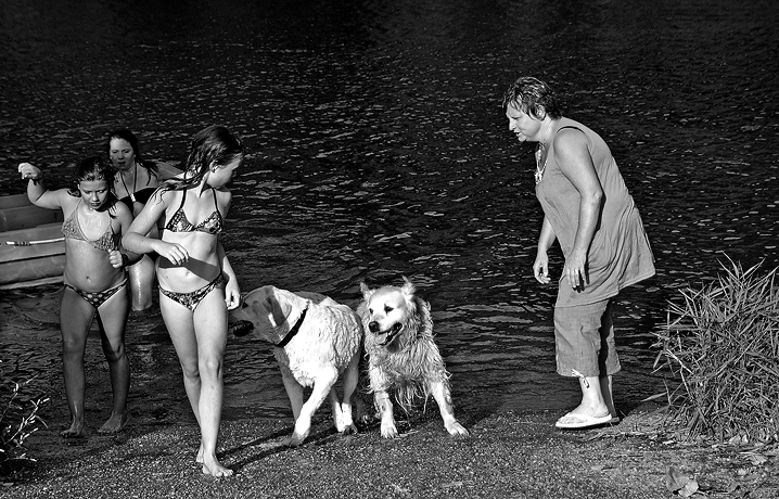 out of water children dogs